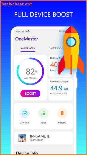 One Master Pro - No ads game booster, lag fix screenshot