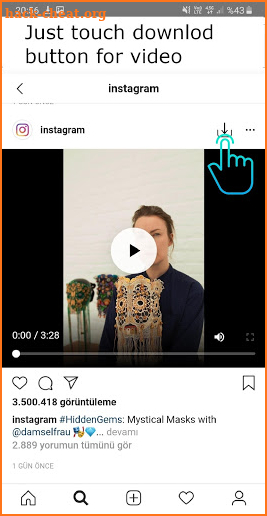One-touch image and video downloader for Instagram screenshot