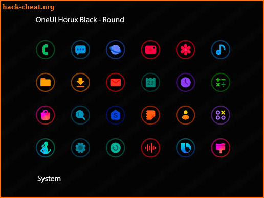 OneUI Horux Black - Round Icon Pack screenshot