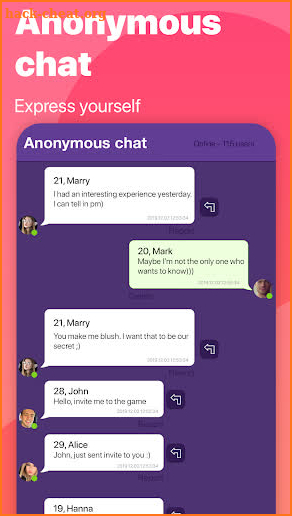 Online anonymous hookup chat, dating❤️ screenshot
