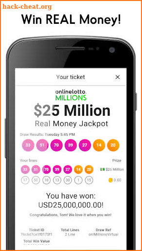 online lotto - Win 25 Million Real Money Jackpot screenshot