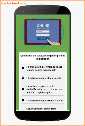 Online registration Herbalife Independent member screenshot