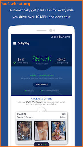 OnMyWay: Drive Safe, Get Paid screenshot