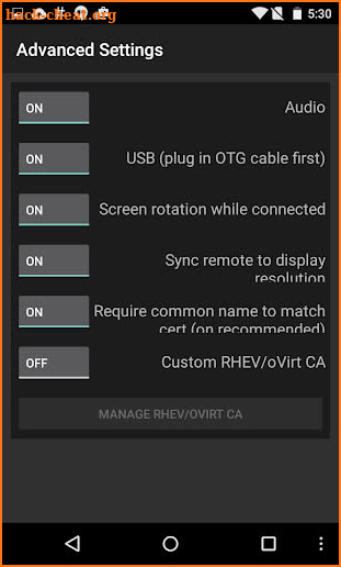 Opaque oVirt, RHEV, and Proxmox Client screenshot