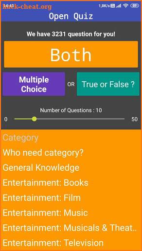 Open Quiz : Free Travia Game Multiple Choice & T/F screenshot