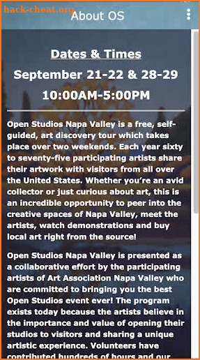 Open Studios Napa Valley screenshot