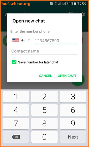 OpenChat: Direct Open for Whatsapp Chat screenshot