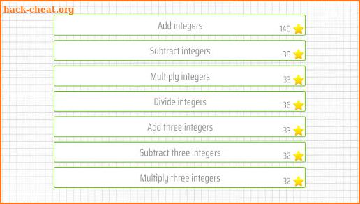 Operations with integers - 6th grade math skills screenshot