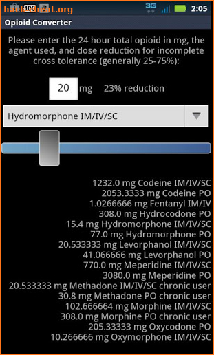 Opioid Converter screenshot
