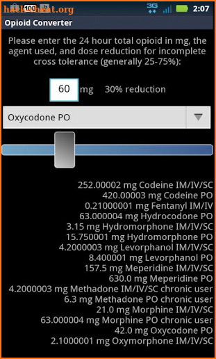 Opioid Converter screenshot