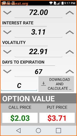 Option Calculator Pro V2 screenshot