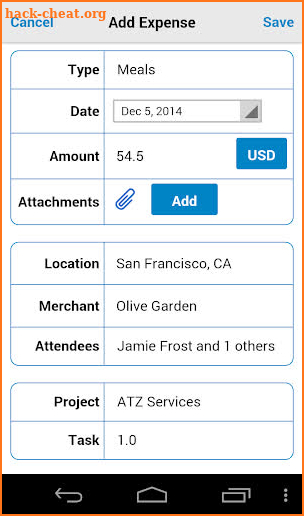 Oracle Fusion Expenses screenshot
