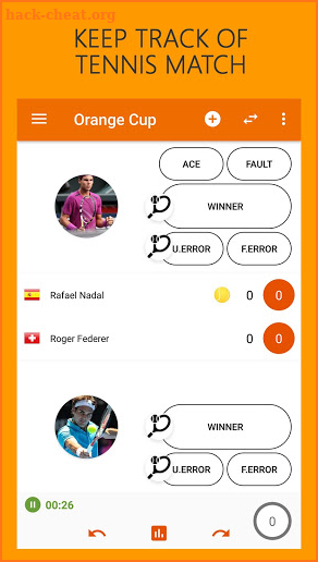 Orange Cup Tennis Score Keeper screenshot
