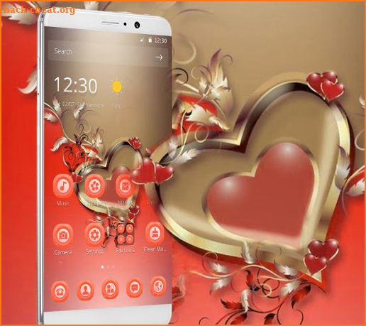 Orange Metal Heart Theme screenshot