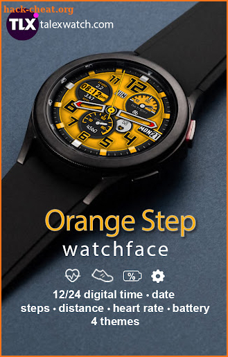 Orange Step Watch Face screenshot