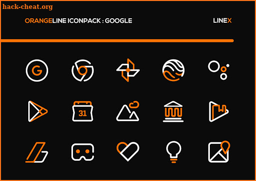 OrangeLine IconPack : LineX screenshot