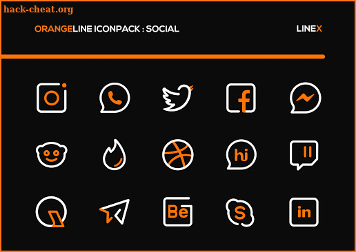 OrangeLine IconPack : LineX screenshot