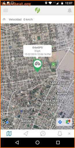 Orbe GPS screenshot