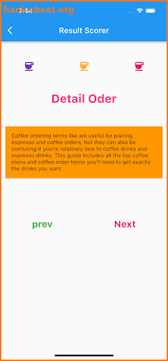 Order coffee screenshot