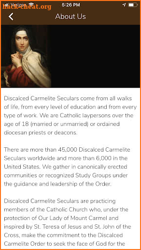 Order of Discalced Carmelites screenshot