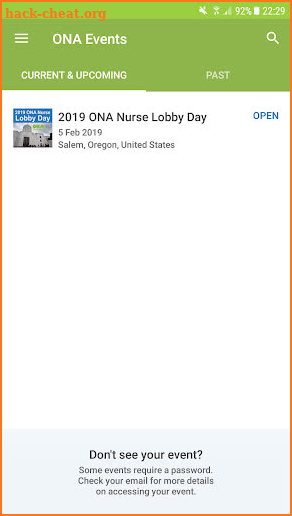 Oregon Nurses Association screenshot
