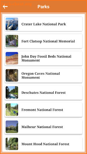 Oregon State and National Parks screenshot