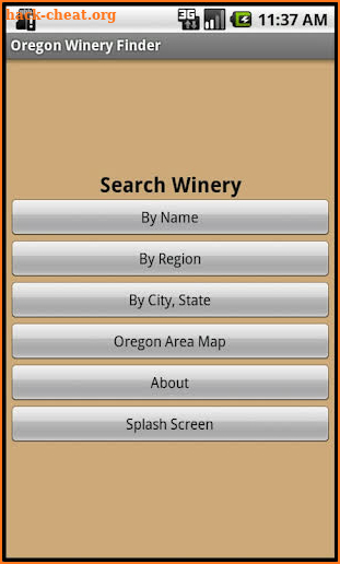 Oregon Winery Finder screenshot