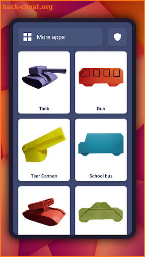 Origami cars and tanks screenshot