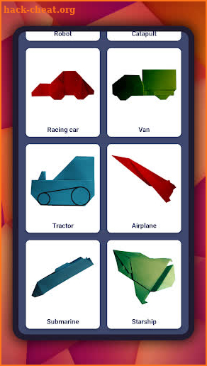 Origami cars and tanks screenshot