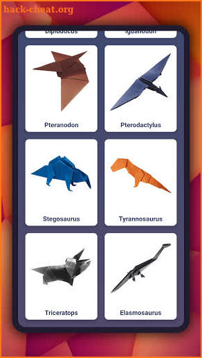 Origami dinosaurs: paper shapes screenshot