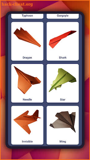 Origami: planes and flying devices made of paper screenshot