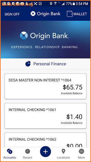 Origin Bank screenshot