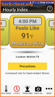 OSHA NIOSH Heat Safety Tool screenshot