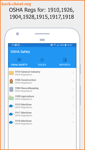 OSHA Safety - Laws and Regulations 1910 1926 1904 screenshot
