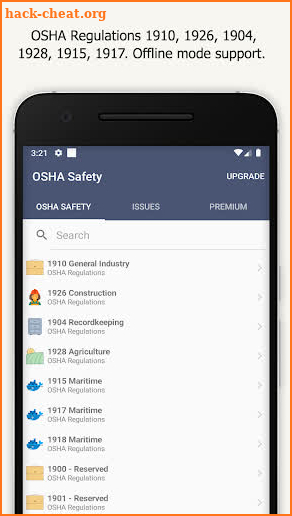 OSHA Safety - Laws and Regulations 1910 1926 1904 screenshot