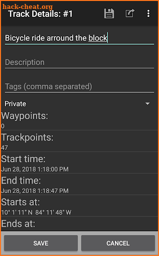 OSMTracker for Android™ screenshot