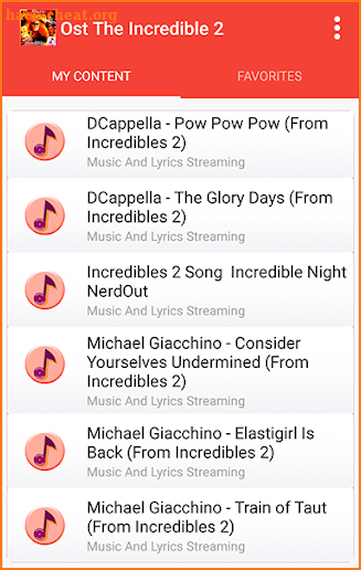 Ost. Incredibles - Music Lyrics screenshot