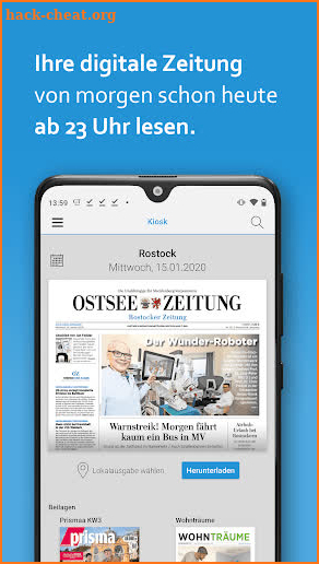 Ostsee-Zeitung E-Paper screenshot