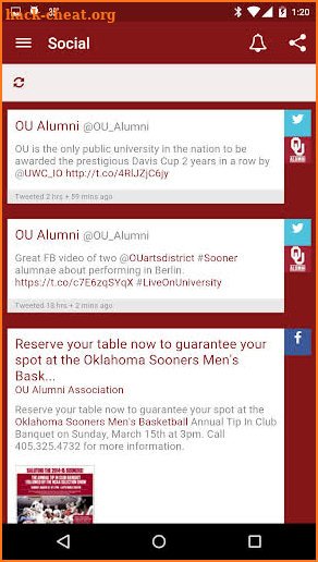 OU Alumni Association screenshot