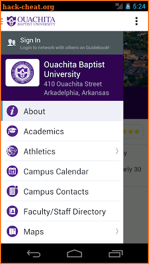 Ouachita Baptist University screenshot