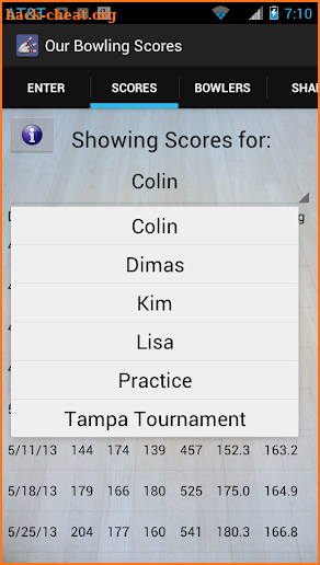 Our Bowling Scores screenshot