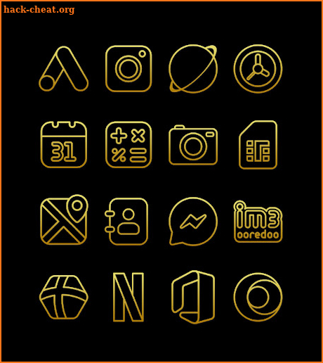 Outline Gold - Icon Pack screenshot