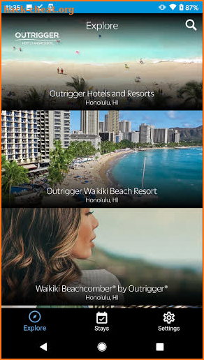 Outrigger Hotel and Resorts screenshot