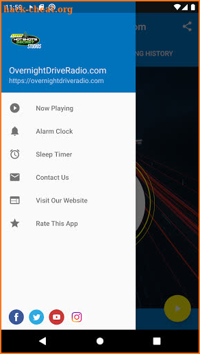 OvernightDriveRadio.com screenshot