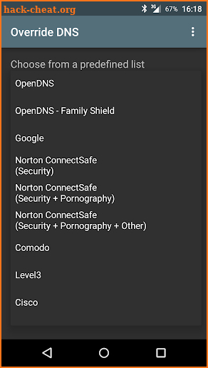 Override DNS (a DNS changer) screenshot