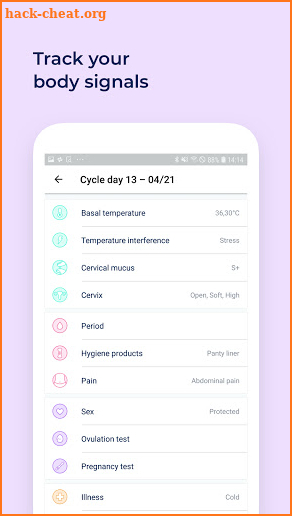 Ovy Cycle & Fertility Tracker‬ screenshot