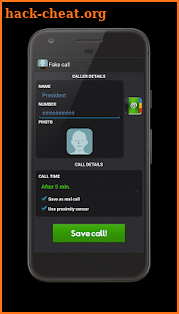 Own incoming call screenshot