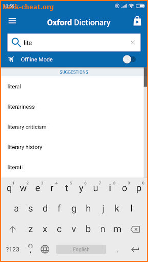 Oxford Dictionary of Literary Terms screenshot