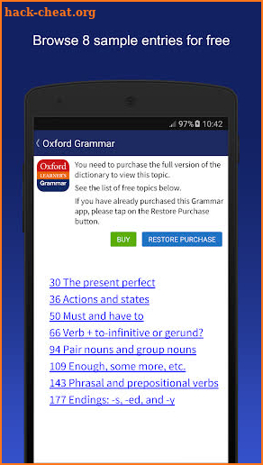 Oxford Learner’s Quick Grammar screenshot