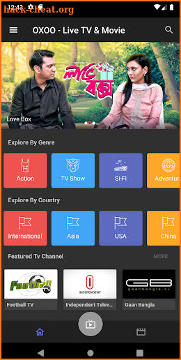 OXOO - Android Live TV & Movie Portal App screenshot
